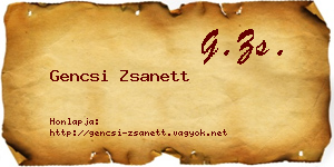 Gencsi Zsanett névjegykártya